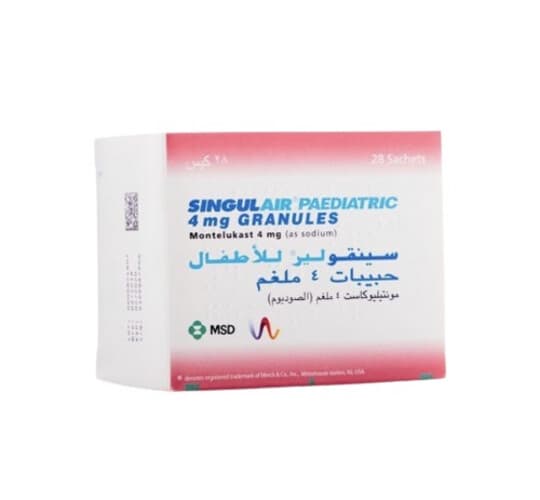SINGULAIR 4MG PAEDIATRIC GRANULES 28 SACHETS