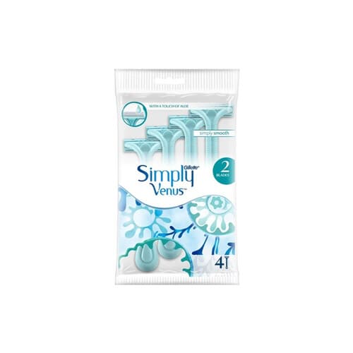 GILLETTE SIMPLY VENUS2 DISPOSABLE RAZORS -4PCS