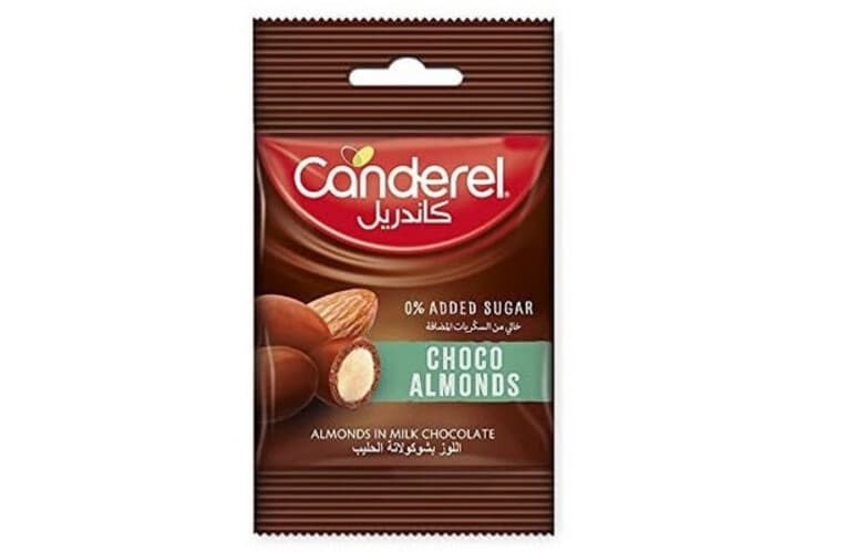CANDEREL ALMONDS IN MILK CHOCOLATE 40GM