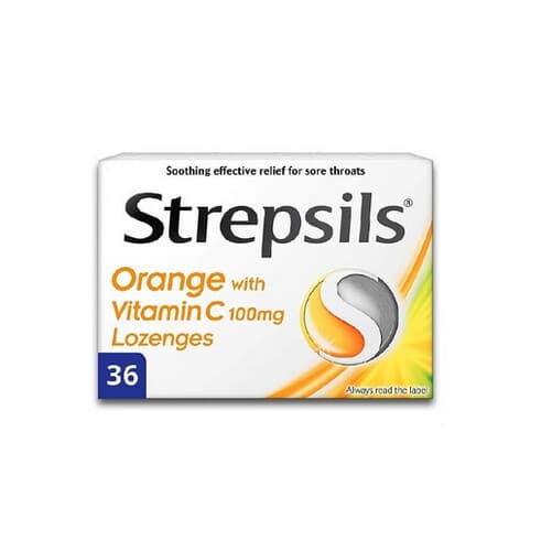 STREPSILS ORANGE WITH VITAMIN C -36LOZENGES