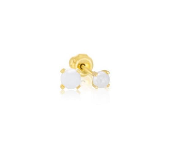 INVERNESS EAR RING 71E 14KT YELLOW GOLD 4MM PRONG PEARL