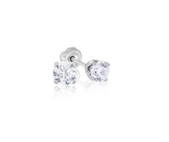 INVERNESS EAR RING 181C STS 5MM TIF WITH CZ