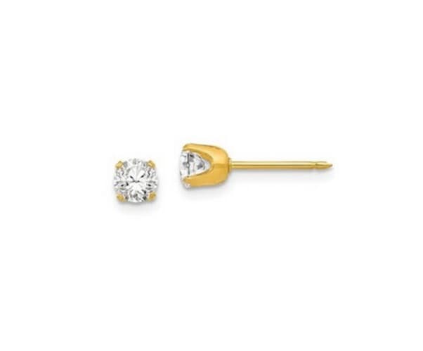 INVERNESS EAR RING 33E/C 24KT GLOD PLATE 5MM CZ
