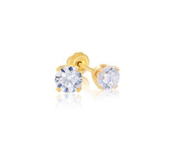 INVERNESS EAR RING 761C/E 24KT 7MM GOLD PLATE CZ