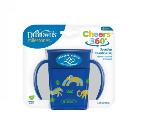 DR. BROWN'S CHEERS 360 CUP PINK/BLUE DECO 6M+ 200ML