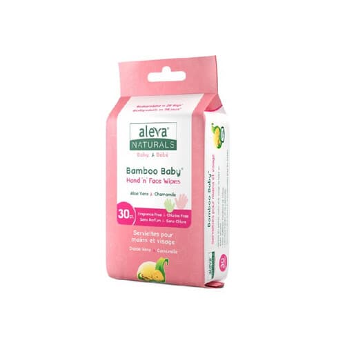 ALEVA BAMBOO BABY HAND &FACE WIPES 30S